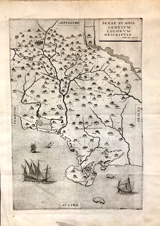 Duchetti Claudio (Duchet Claude)  Senae et adiacentium locorum descriptio 1570 ca. Venezia 